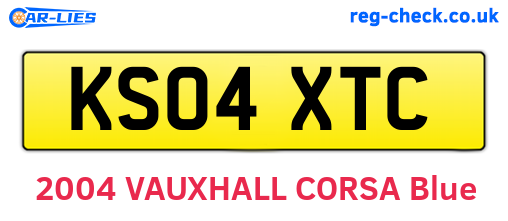KS04XTC are the vehicle registration plates.