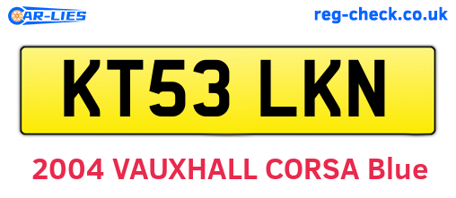 KT53LKN are the vehicle registration plates.