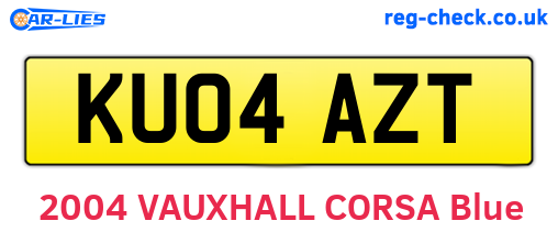 KU04AZT are the vehicle registration plates.