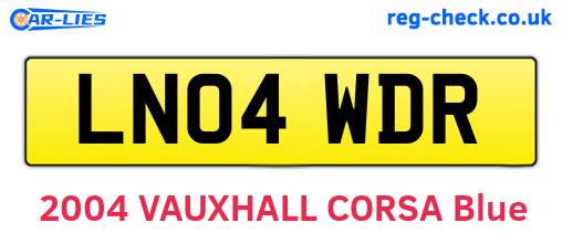 LN04WDR are the vehicle registration plates.