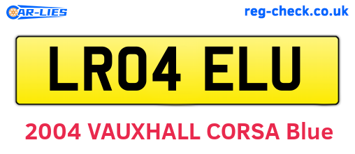 LR04ELU are the vehicle registration plates.