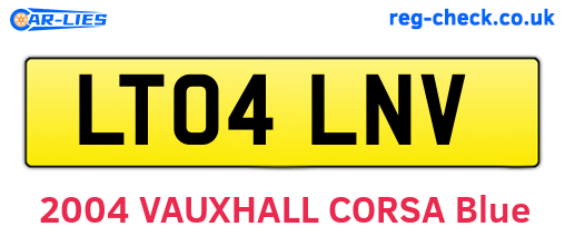 LT04LNV are the vehicle registration plates.