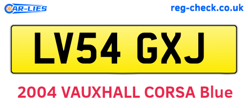 LV54GXJ are the vehicle registration plates.