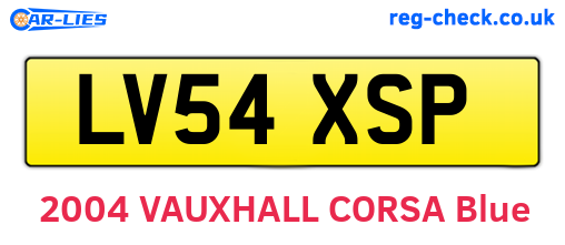 LV54XSP are the vehicle registration plates.