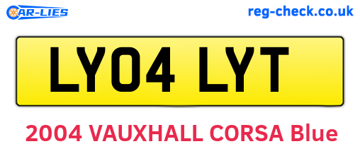 LY04LYT are the vehicle registration plates.