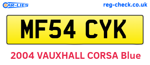 MF54CYK are the vehicle registration plates.