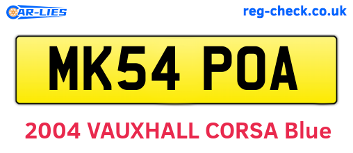 MK54POA are the vehicle registration plates.