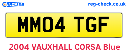 MM04TGF are the vehicle registration plates.