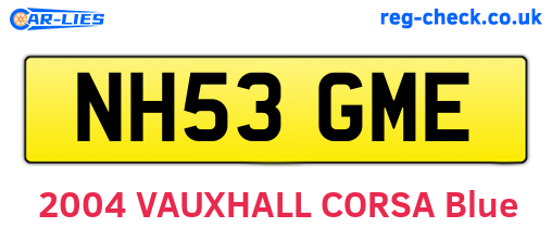 NH53GME are the vehicle registration plates.