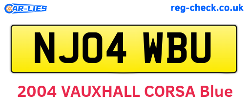 NJ04WBU are the vehicle registration plates.
