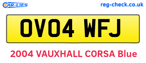 OV04WFJ are the vehicle registration plates.