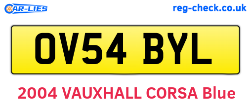 OV54BYL are the vehicle registration plates.