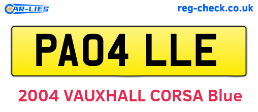 PA04LLE are the vehicle registration plates.