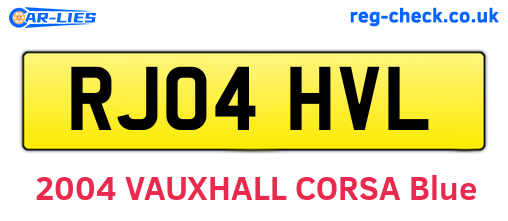 RJ04HVL are the vehicle registration plates.