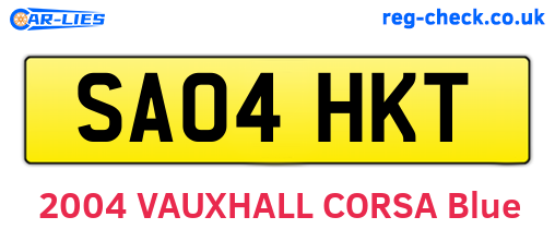 SA04HKT are the vehicle registration plates.