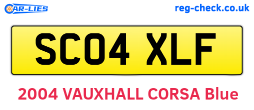 SC04XLF are the vehicle registration plates.