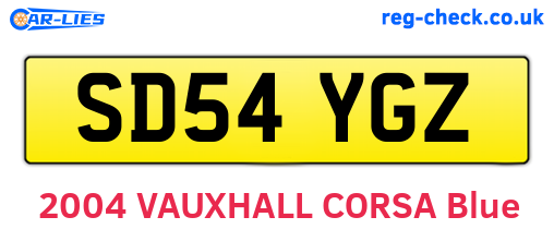 SD54YGZ are the vehicle registration plates.