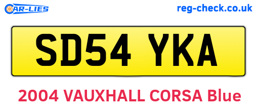SD54YKA are the vehicle registration plates.