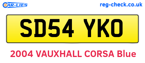 SD54YKO are the vehicle registration plates.
