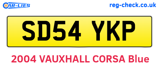 SD54YKP are the vehicle registration plates.