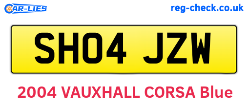 SH04JZW are the vehicle registration plates.