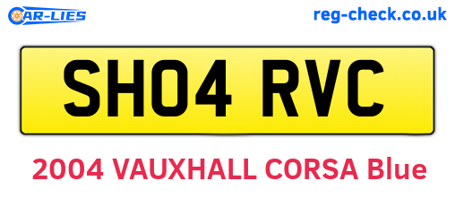 SH04RVC are the vehicle registration plates.