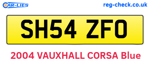 SH54ZFO are the vehicle registration plates.