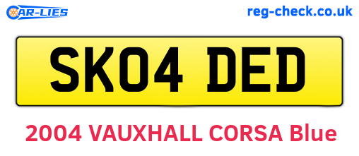 SK04DED are the vehicle registration plates.