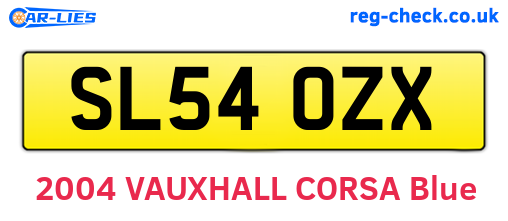 SL54OZX are the vehicle registration plates.