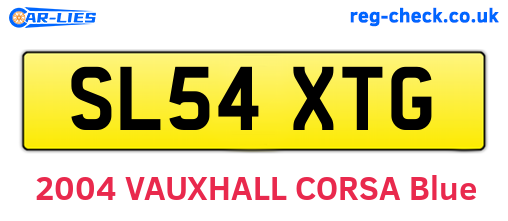SL54XTG are the vehicle registration plates.