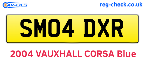 SM04DXR are the vehicle registration plates.