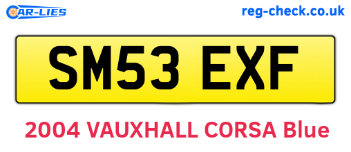 SM53EXF are the vehicle registration plates.