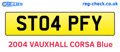 ST04PFY are the vehicle registration plates.