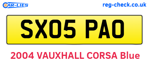 SX05PAO are the vehicle registration plates.