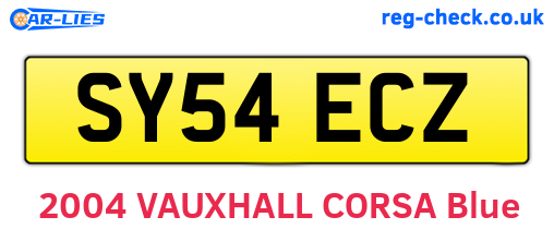 SY54ECZ are the vehicle registration plates.