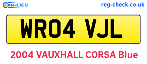 WR04VJL are the vehicle registration plates.