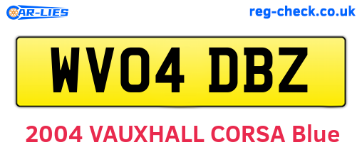 WV04DBZ are the vehicle registration plates.