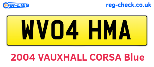 WV04HMA are the vehicle registration plates.