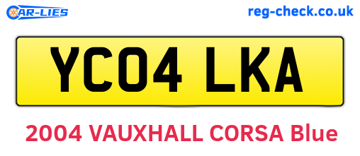YC04LKA are the vehicle registration plates.