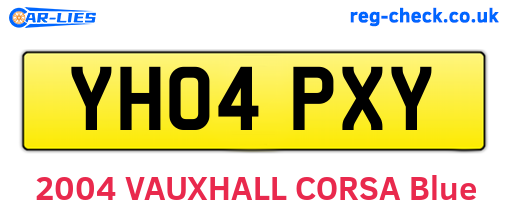 YH04PXY are the vehicle registration plates.