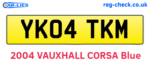 YK04TKM are the vehicle registration plates.