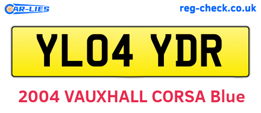 YL04YDR are the vehicle registration plates.