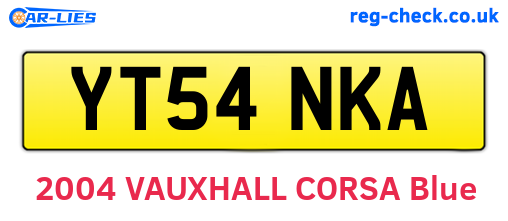 YT54NKA are the vehicle registration plates.