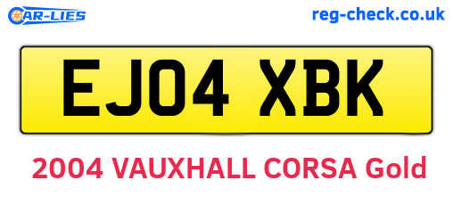 EJ04XBK are the vehicle registration plates.