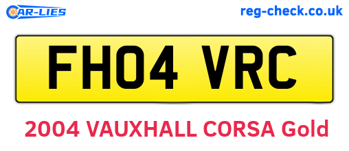 FH04VRC are the vehicle registration plates.