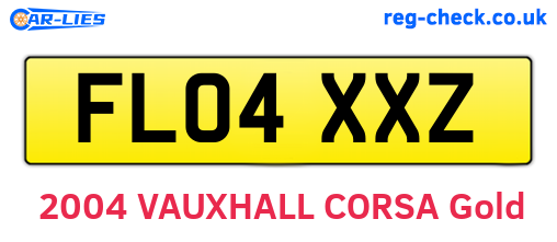 FL04XXZ are the vehicle registration plates.