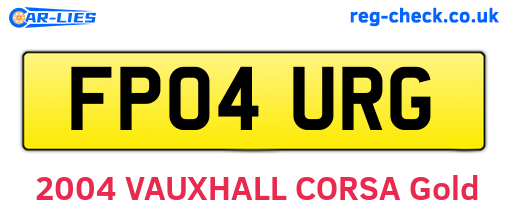 FP04URG are the vehicle registration plates.
