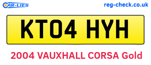 KT04HYH are the vehicle registration plates.