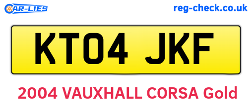 KT04JKF are the vehicle registration plates.