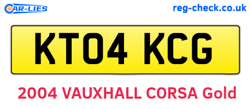 KT04KCG are the vehicle registration plates.